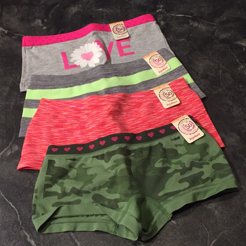 4 Pairs SO Girls XS (5/6) Tag-less Boyshorts